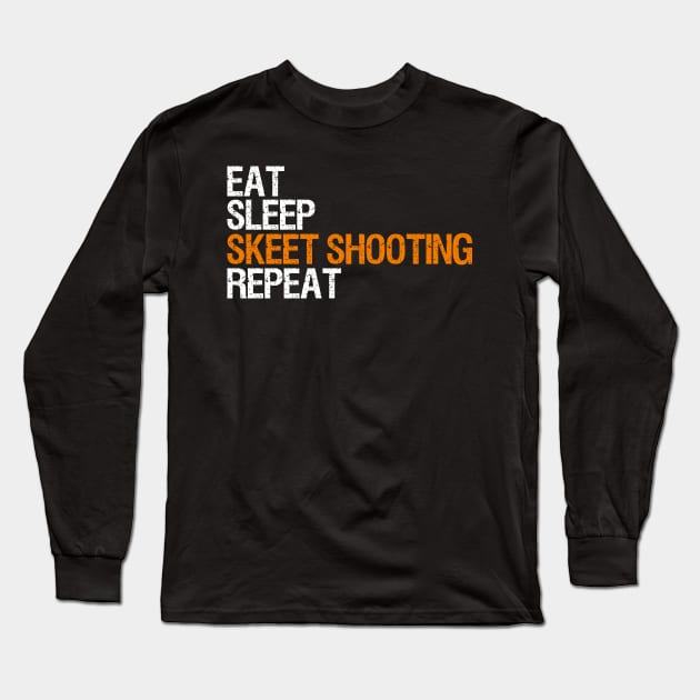 skeet shooting clay pigeon shooter gift Long Sleeve T-Shirt by TK Store